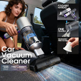 DSP 11-in-1 Handheld Car Vacuum Cleaner, 120W High Power Cordless Vac with 17kPa Suction, Multi-Nozzles for Car, Home, Keyboard, Sofa & Pet
