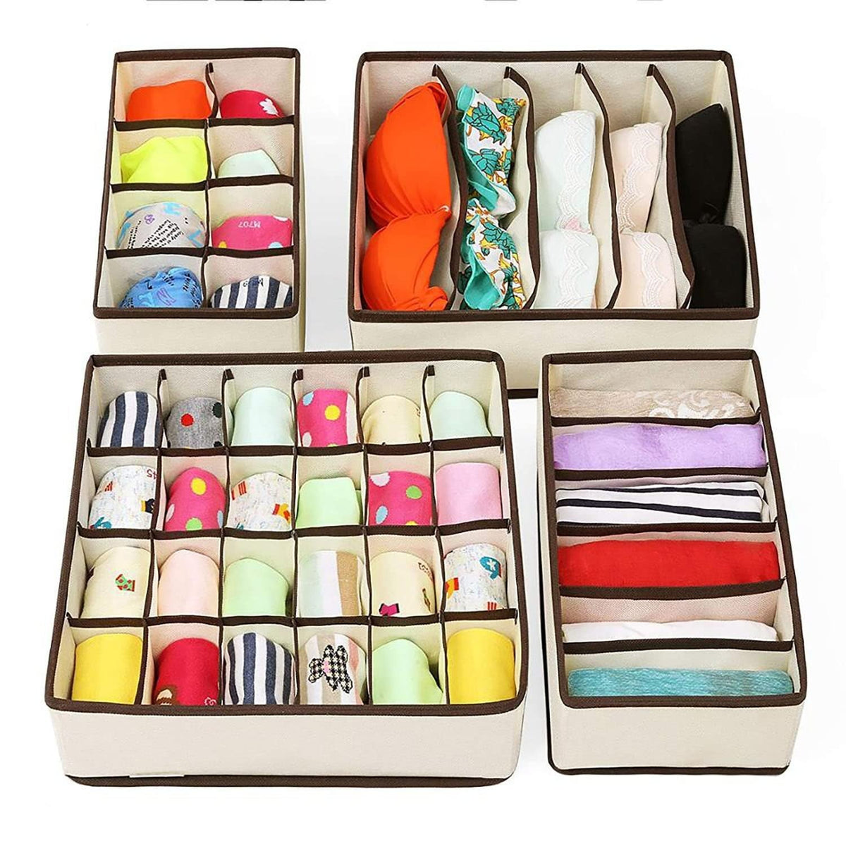 Socks and Underwear Set: Foldable Drawer Divider Box and Wall Mounted Socks Box