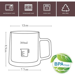 430ml Danny Home Double Wall Clear Glass Coffee & Tea Mug Set (2 Pcs)