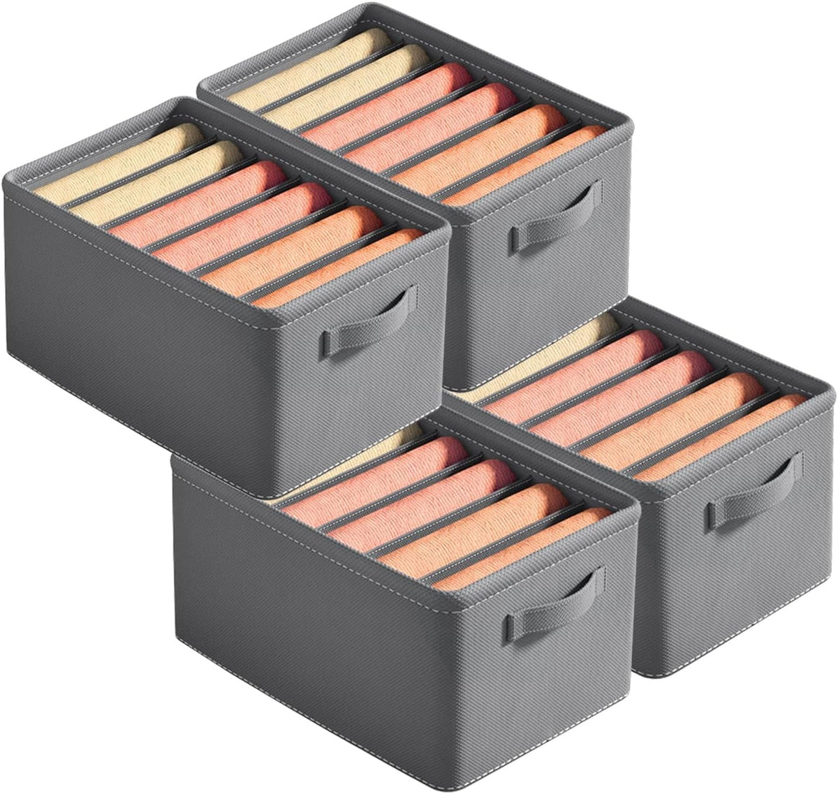 Big Wardrobe Set: Extra Large 4 Piece Foldable Organiser and Closet Organiser Bins with Handles