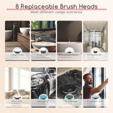 DSP Electric Spin Scrubber, IPX7 Waterproof, Adjustable Telescopic Pole Adjustable Angles, 3 speeds Electric Spin Brush for Cleaning Bathroom Tub Floor Tile Basin, LED Display