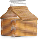 Wooden Hangers (10 Pack)Premium High Grade Wooden Coat Hanger-Clothes Hangers, 360° Hook Non slip Wooden Hangers Suits hangers