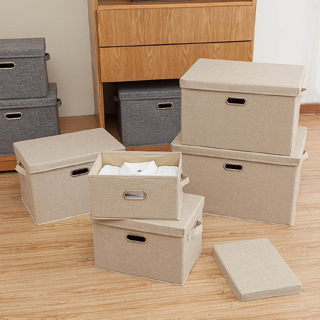 Foldable Storage Case, Foldable, Storage Box, With Lid, Clothes Storage Box, Toy Organizer, Large Capacity, With Lid, Metal Handle, Clothes Storage Box, Documents Organizer, Clothes Case, Toy Multi-functional