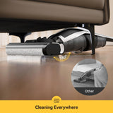 Deerma Wet Dry Vacuum Cleaners for Home, 180°Lie-Flat Cordless Vacuum Mop All in One with Voice Prompts Edge Cleaning Self-Cleaning Vac Mop for Hard Floors Sticky Messes and Pet Hair Quick Cleanups