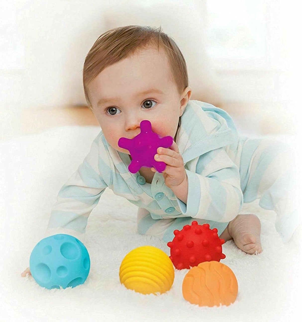 A to Z 61017 My First Baby Multi Textured Sensory Soft Balls, Colour