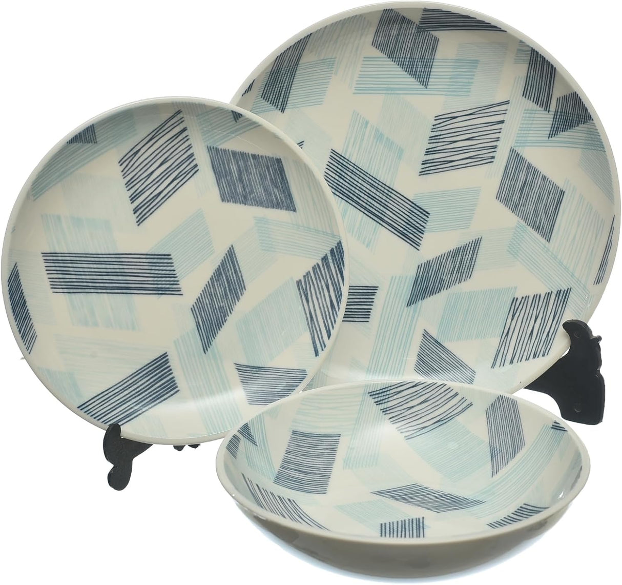 Danny Home 18-Piece Porcelain Dinner Set | 6 Dinner Plates, Dessert Plates & Deep Plates