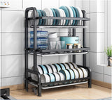 3-Tier Stainless Steel Standing Dish Drainer for Kitchen