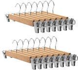 Hanger Set: 10 Velvet Hangers and 10 Wooden Trouser Hangers with Clips