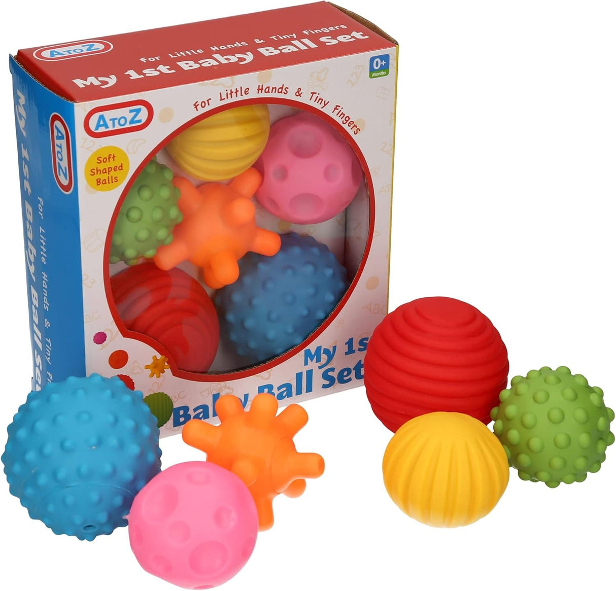 A to Z 61017 My First Baby Multi Textured Sensory Soft Balls, Colour