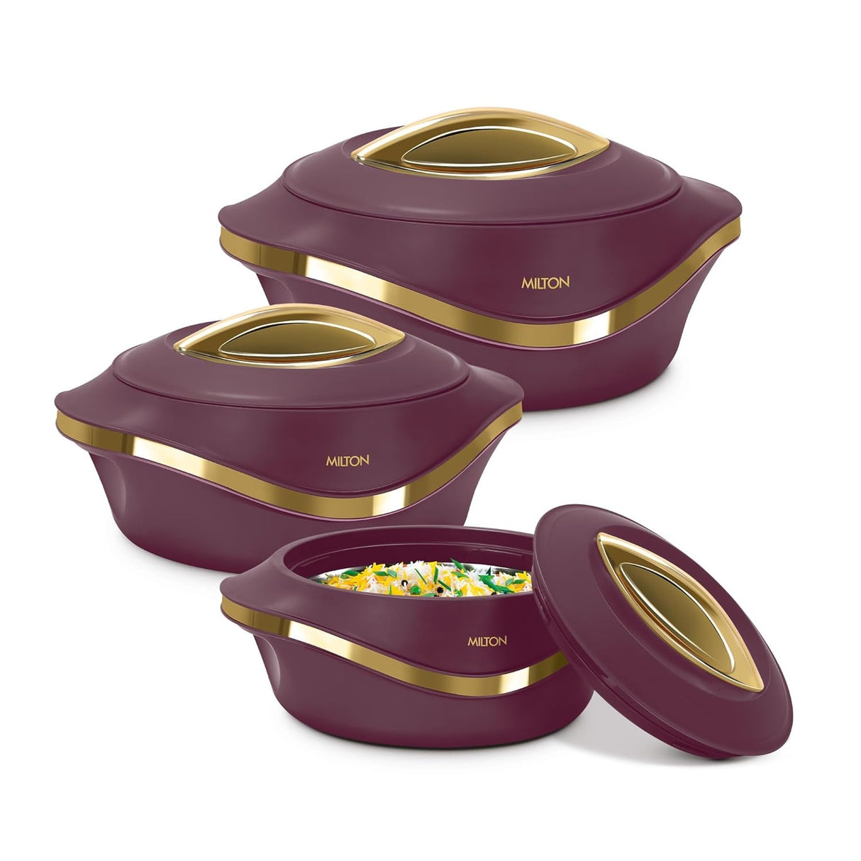 MILTON Pearl 4pcs Inner Stainless Steel Hot Pot Food Warmers
