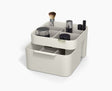 Joseph Joseph Viva cosmetic organiser in Shell shown from the front with the drawer closed.