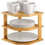 3-in-1 Bamboo Kitchen Corner Rack & Counter Organiser – Water Resistant
