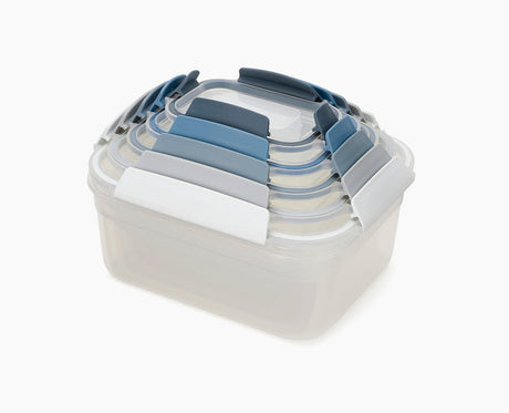 Joseph Joseph Nest Lock Editions 5-piece container set in blue, lids fitted.