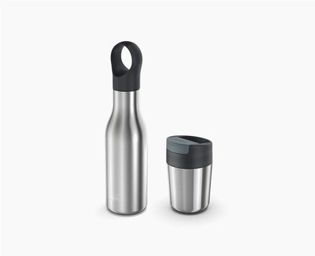 Joseph Joseph Refill Reuse Repeat travel mug and bottle gift set in stainless steel, sold in Kenya by Homelux Kenya