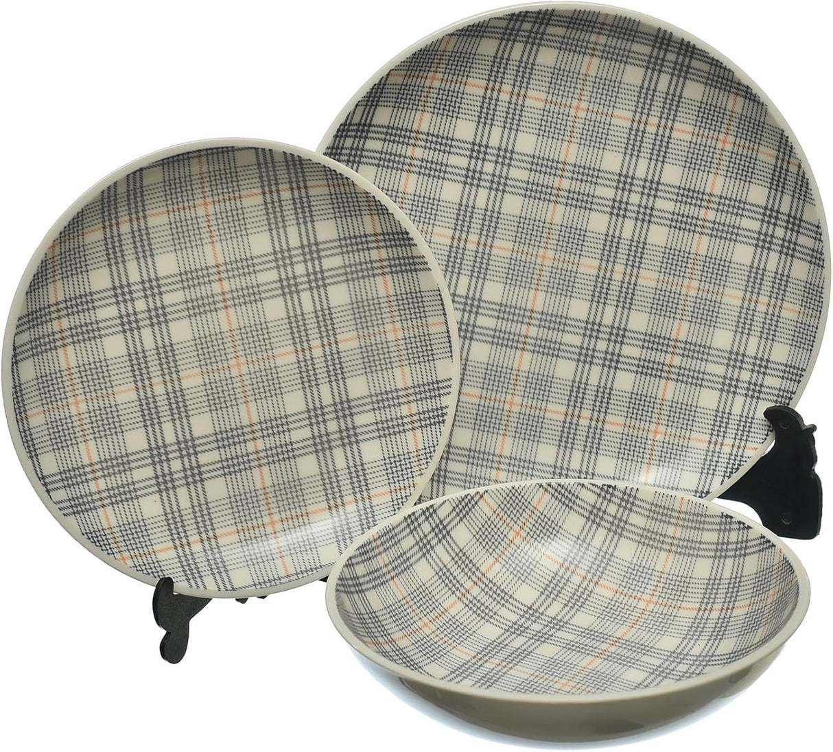 Danny Home 18-Piece Porcelain Dinner Set | 6 Dinner Plates, Dessert Plates & Deep Plates