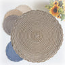 6 Pcs Round Braided Table Mats 38cm Heat Resistant Dining Mats for Hot Dishes