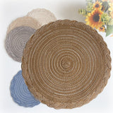 6 Pcs Round Braided Table Mats 38cm Heat Resistant Dining Mats for Hot Dishes
