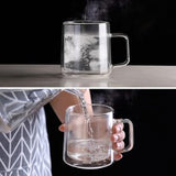 430ml Danny Home Double Wall Clear Glass Coffee & Tea Mug Set (2 Pcs)