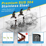 Shower Caddy Bathroom Organizer Pack Shampoo Holder Basket Shelves for Storage and Organization, Wall Suction Bath