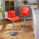 Bar Stool Swivel Bar Chair with Back,PU Leather Adjustable Counter Height Bar Stools，Breakfast Barstools with Footrest for Home Kitchen Island (Black)