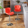 Bar Stool Swivel Bar Chair with Back,PU Leather Adjustable Counter Height Bar Stools，Breakfast Barstools with Footrest for Home Kitchen Island (Black)