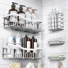 Shower Caddy Bathroom Organizer Pack Shampoo Holder Basket Shelves for Storage and Organization, Wall Suction Bath