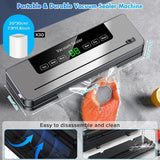 Vacuum Sealer Machine 5-in-1 Fully Automatic Food Saver with Dry/Moist Mode, LED Display & Seal Function – For Meat, Veggies, Fruits & Leftovers