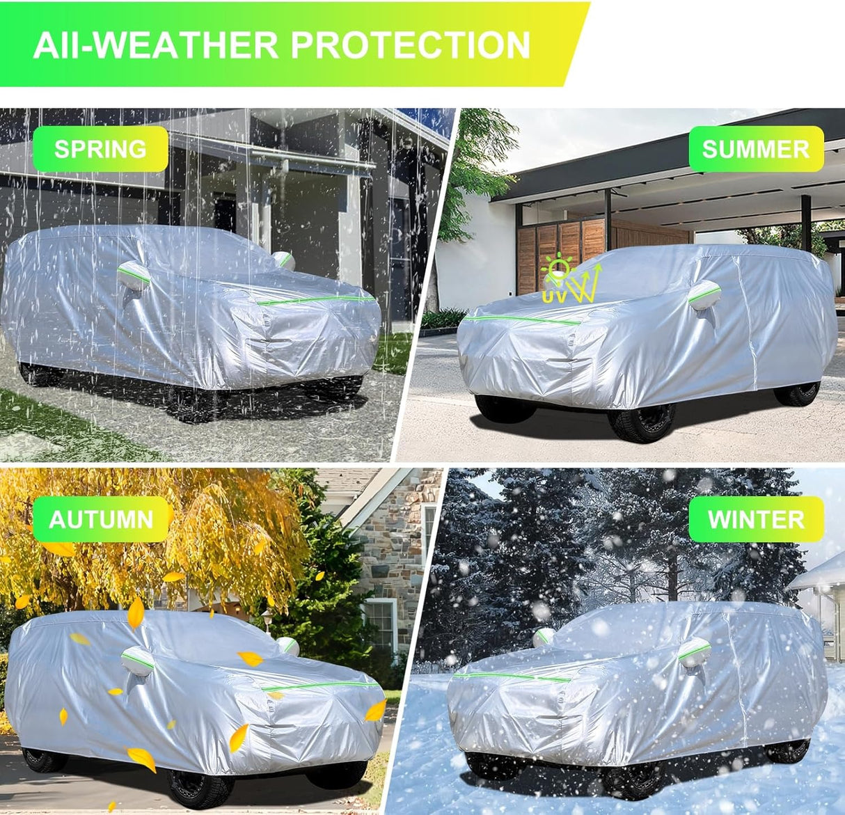 Premium SUV Car Cover (175–190 inches) – All-Weather Protection, Waterproof & Hail Resistant – Dupont Oxford Fabric with Door Zipper Sun, Dust & Rain Shield for Toyota, Subaru, Honda | Buy in Kenya