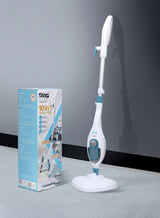DSP Steam Mop,10 in 1 Multi Purpose Handheld Steamer Cleaner Detachable for Vinyl, Laminate, Carpet, Tile Hard Floor Grout w/ 2 pad, 1500W High Power,4.75M Cord, Includes 10 Accessories, Adjustable Steam & Height