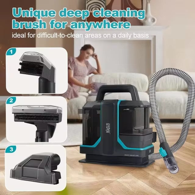 Wet and Dry Vacuum Handheld Portable Corded Sofa Carpet Cleaner Fabric Double Head Stain Fabric Cleaning Machine
