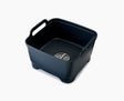 Joseph Joseph Wash&Drain washing-up bowl in grey, seen from above.