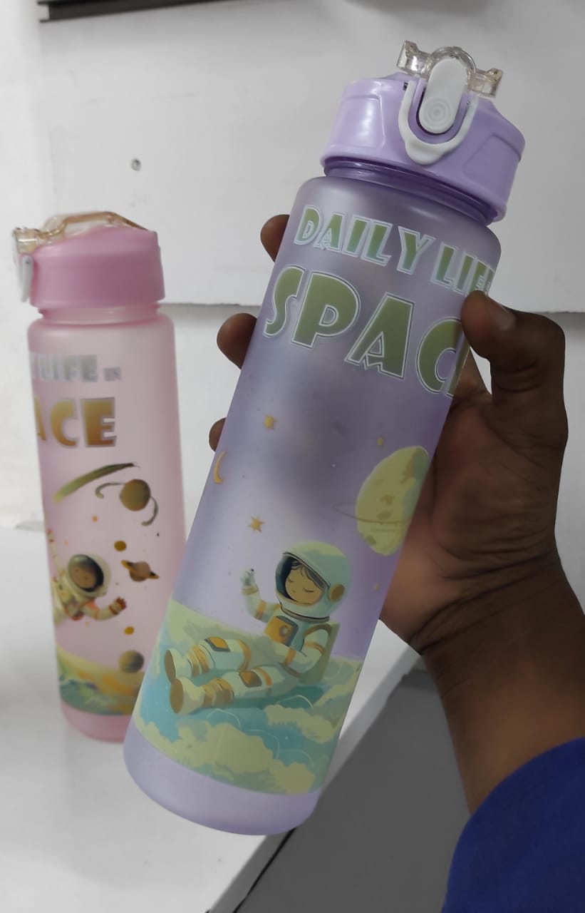 850ml kids space water, space frosted water bottle, kids water bottle, Lets go space kids water bottle