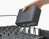 The removable cutlery drainer with its dedicated knife slots.