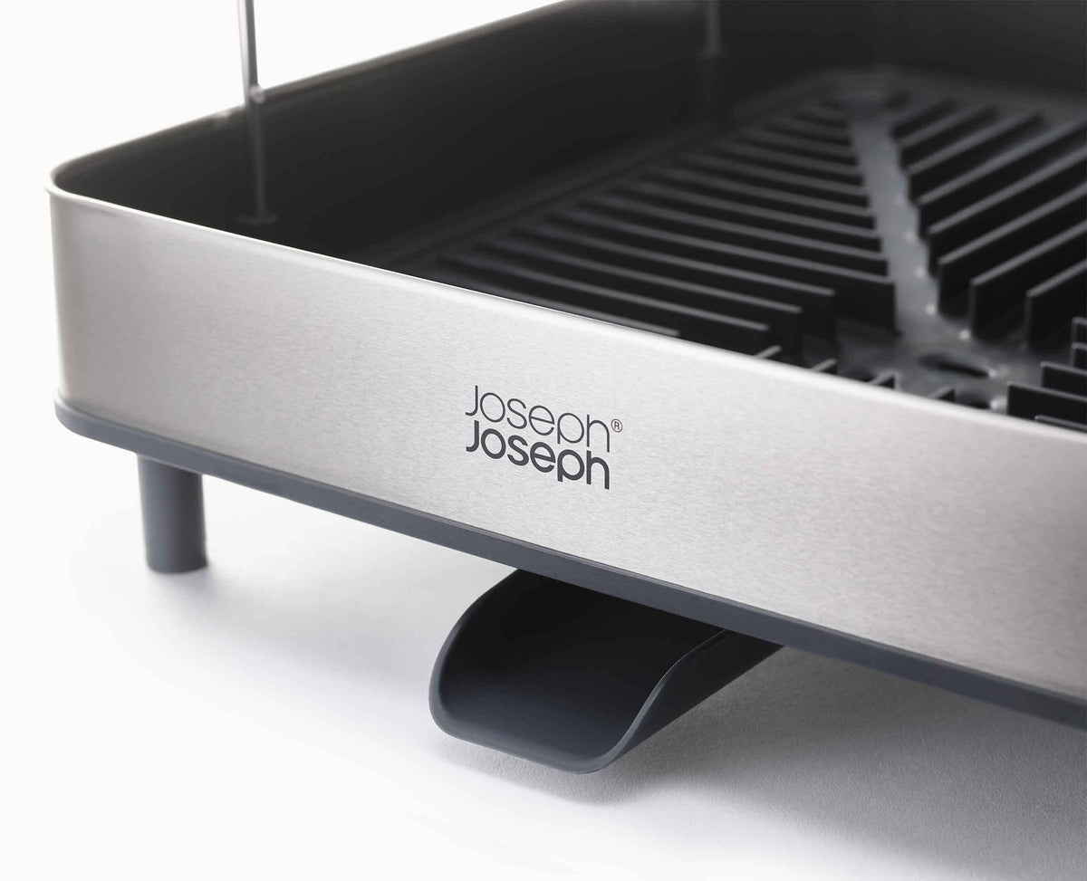 Joseph Joseph Excel dish rack draining spout over the sink
