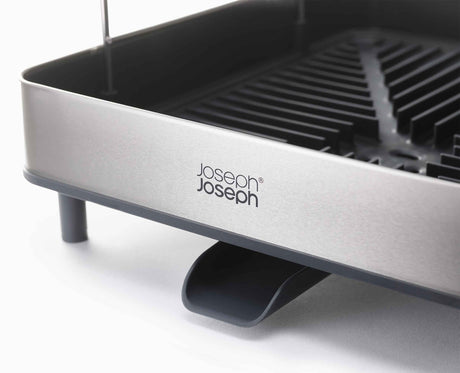 Joseph Joseph Excel dish rack draining spout over the sink