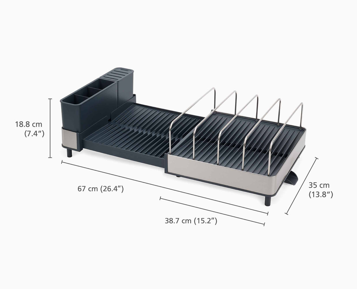 Joseph Joseph Extend Max stainless steel expandable dish rack dimensions diagram, Homelux Kenya