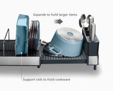Joseph Joseph Extend Max stainless steel expandable dish rack product information graphic, Homelux Kenya
