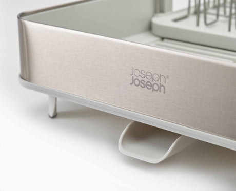 Joseph Joseph Extend Steel dish rack raised ribs holding glasses and bowls