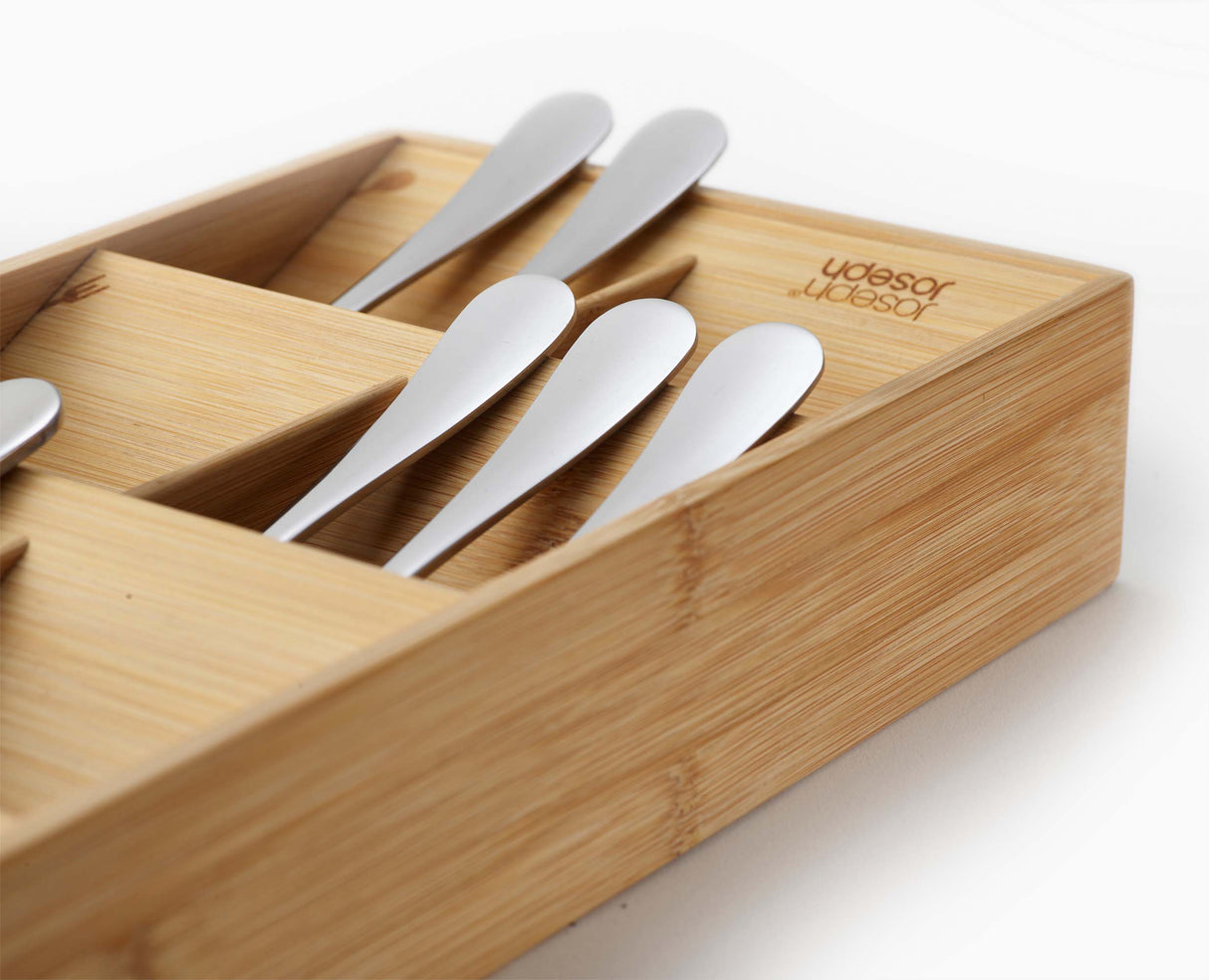 Diagram showing the minimum drawer height required for this large bamboo tray.