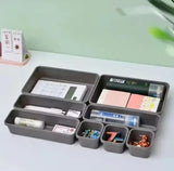 8-Piece Adjustable Plastic Drawer Organiser Set, Divider Holder for Kitchen, Cosmetics, Office & Sundries