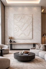 Large Geometric Textured Wall Art – Sculptural 3D Panel 102x142cm
