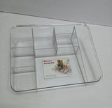 Acrylic Makeup & Cosmetic Storage Tray Organiser, Clear Multi-Compartment Vanity Tray for Makeup, Skincare, Perfume & Beauty Accessories