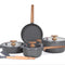 MGC Crocodile Series 9 piece ceramic cookware set in grey