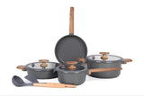 MGC Crocodile Series 9 piece ceramic cookware set in grey