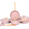 MGC Crocodile Series 9 piece ceramic cookware set in pink