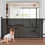 Retractable Baby Gate – 71” Extra Wide Mesh Safety Gate Doorways Stairs for Babies & Pets Stairs Gate