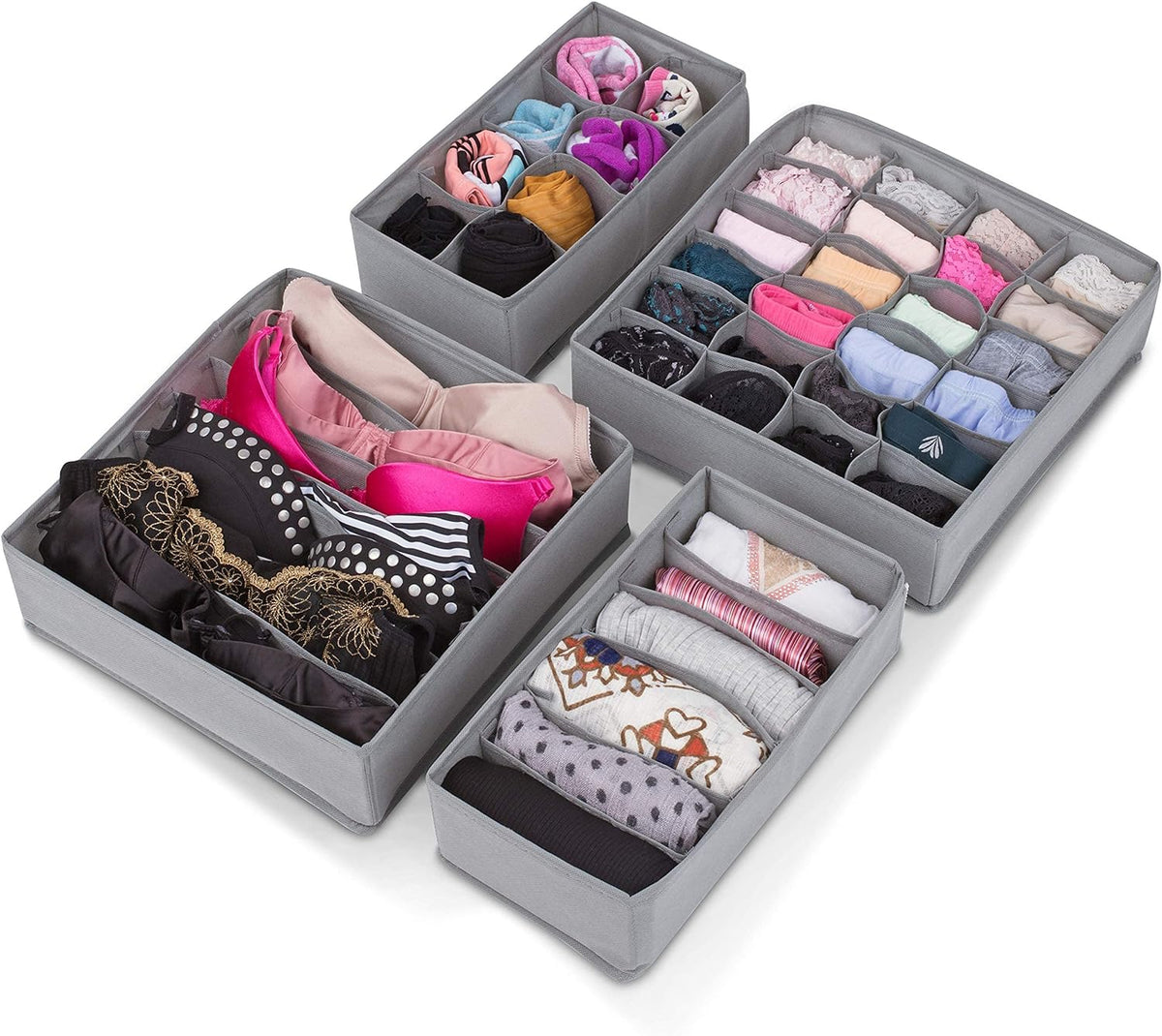 Wardrobe Organiser Set: Jeans Organiser, Closet Storage Bins and Underwear Drawer Organiser