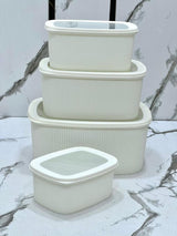 4pc Ribbed Airtight Food Storage Container Set – 1.2L, 2L, 3.5L & 6L Stackable Pantry & Fridge Containers Kenya