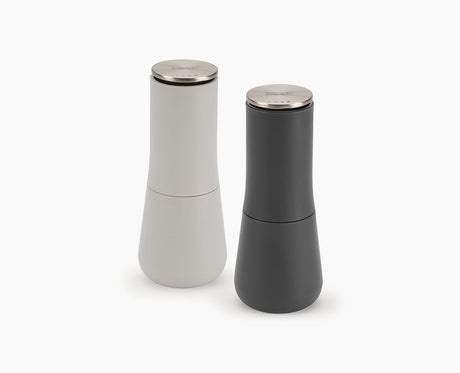 Joseph Joseph Milltop salt and pepper mills in grey, sold in Kenya by Homelux Kenya