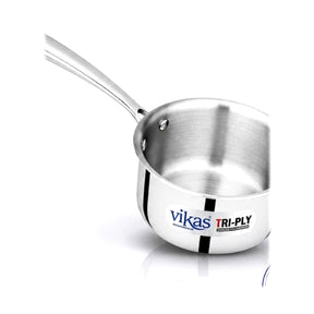 Vikas Tri-Ply Stainless Steel Sauce Pan 14cm / 1.0 Litre - Homelux Kenya